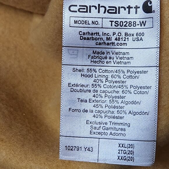 Carhartt Women’s Hoodie XXL – Relaxed Fit, Honeycomb Color, NWT - Picture 3 of 6